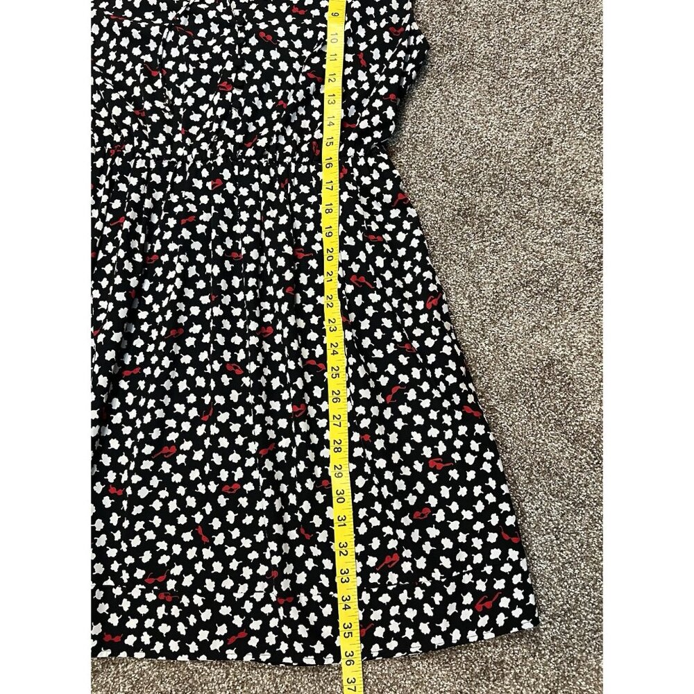 Anthropologie Maeve Odelia Black Floral Mini Dress Size Medium Sunglasses Pocket - Picture 7 of 15